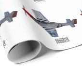 戦闘爆撃機の漫画イラストレーション ラッピングペーパー (ロールコーナー)