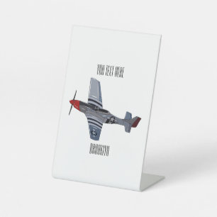戦闘爆撃機の漫画イラストレーション 台座サイン