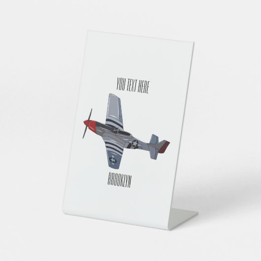 戦闘爆撃機の漫画イラストレーション 台座サイン (正面)