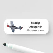 戦闘爆撃機の漫画イラストレーション 名札 (インサイチュ)