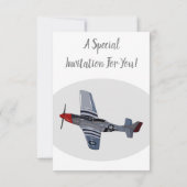 戦闘爆撃機の漫画イラストレーション 招待状 (裏面)