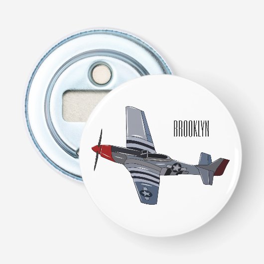 戦闘爆撃機の漫画イラストレーション 栓抜き (正面)