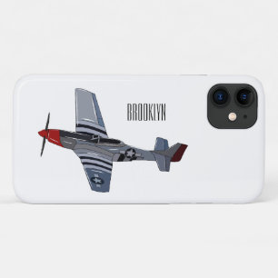 戦闘爆撃機の漫画イラストレーション iPhone 11 ケース