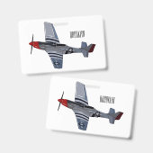 戦闘爆撃機の漫画イラスト バッジ (正面＆裏面)