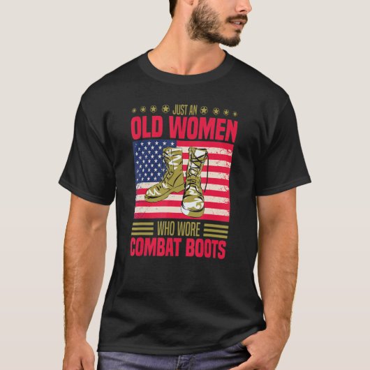 戦闘用のブーツを履いていたおばあさん Tシャツ (正面)