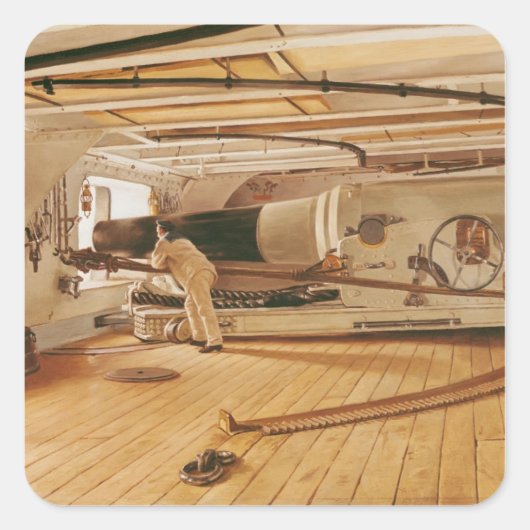 戦闘艦に搭載した27ポンド砲 スクエアシール (正面)