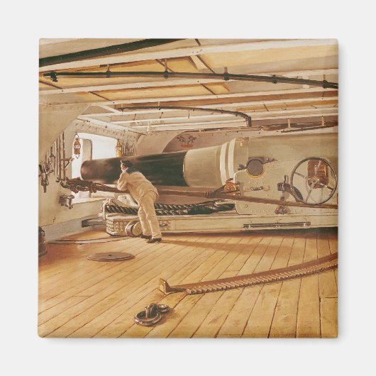 戦闘艦に搭載した27ポンド砲 マグネット (正面)