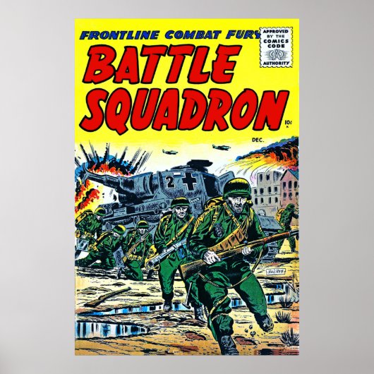 戦闘艦隊ヘリコプター戦争ヴィンテージ ポスター (正面)