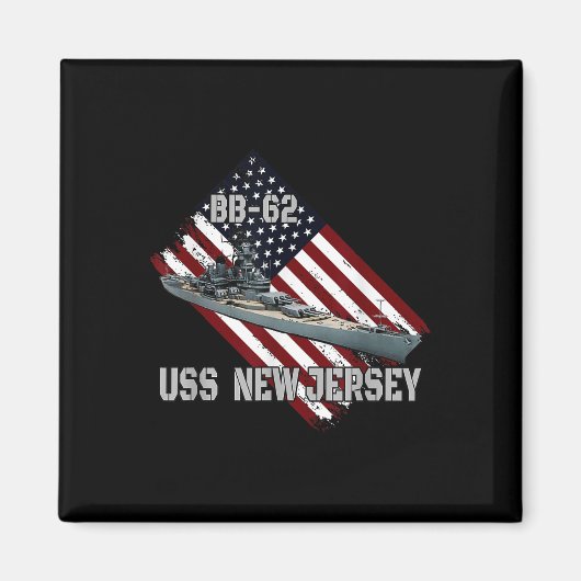 戦闘艦UssニュージャージーBb-62 &amp；戦闘戦艦 マグネット (正面)