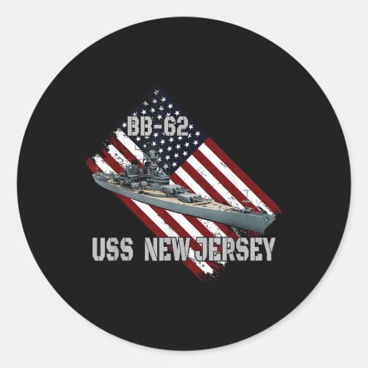 戦闘艦UssニュージャージーBb-62 &amp；戦闘戦艦 ラウンドシール (正面)