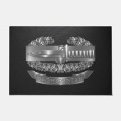 戦闘行動バッジアフガニスタン退役軍人 ドアマット (正面)