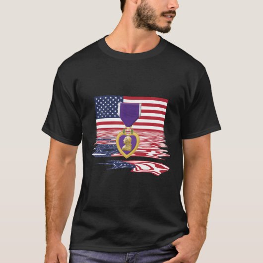 戦闘負傷者パープルハートTシャツ軍隊ベーター Tシャツ (正面)