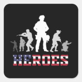 戦闘退役軍人ヒーローズ軍隊陸軍引用文 スクエアシール (正面)