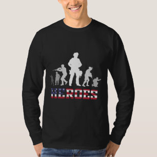 戦闘退役軍人ヒーロー軍隊軍引用文 Tシャツ