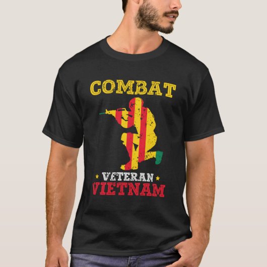 戦闘退役軍人ベトナム退職した愛国心 Tシャツ (正面)