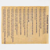 戦闘退役軍人 フリースブランケット (正面(横))