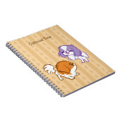 戯れるかわいいの子犬の日本語Chin ノートブック (右側)