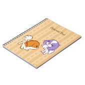 戯れるかわいいの子犬の日本語Chin ノートブック (左側)