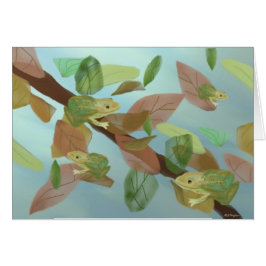 戯れるカエルカード