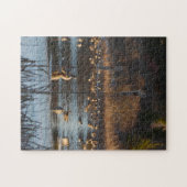 戯れるガチョウ。 ギフト用の箱が付いている11x14写真のパズル ジグソーパズル (横)