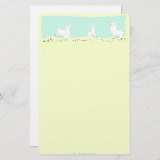 戯れるラマの文房具 便箋 (正面/裏面)