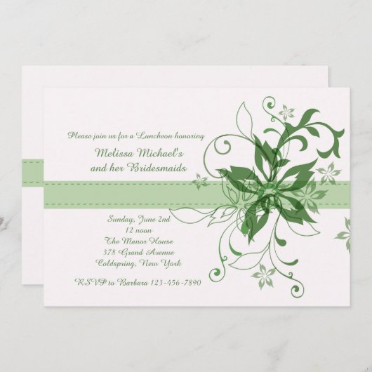 戯曲およびファンファーレの緑の招待状 招待状 (正面/裏面)