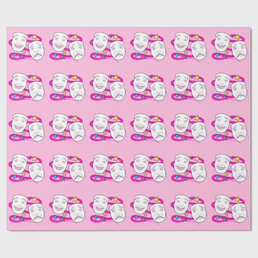 戯曲は喜劇の悲劇を覆います ラッピングペーパー (フラット)