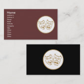 戯曲マスク(白及び金ゴールド) 名刺 (正面/裏面)