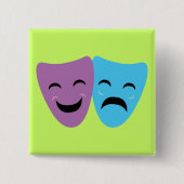 戯曲マスク 缶バッジ (正面)