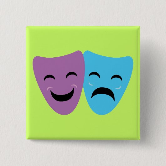 戯曲マスク 缶バッジ (正面)