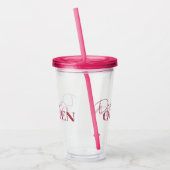 戯曲女王のばら色の金ゴールドのグリッター アクリルタンブラー (左)