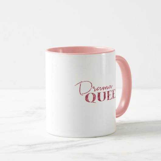 戯曲女王のばら色の金ゴールドのグリッター マグカップ (正面右)