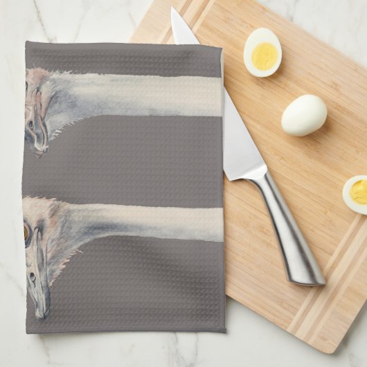 "戯曲女王"のおもしろいなだちょうの絵を描くこと キッチンタオル (四つ折り)