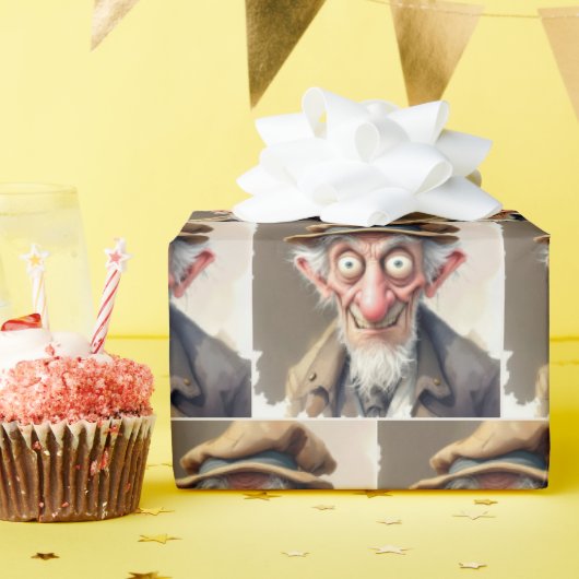 戯曲間抜けの老人 ラッピングペーパー (誕生日パーティー)