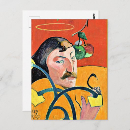 戯画絵画はポール・ゴーギャンによる。 ポストカード (正面/裏面)