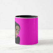 戯画院卒業生ギフト黒人女流三つ編 マグカップ (中央)