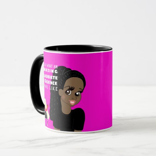 戯画院卒業生ギフト黒人女流三つ編 マグカップ (正面左)