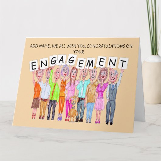 戯画,人々は婚約 カード (正面)