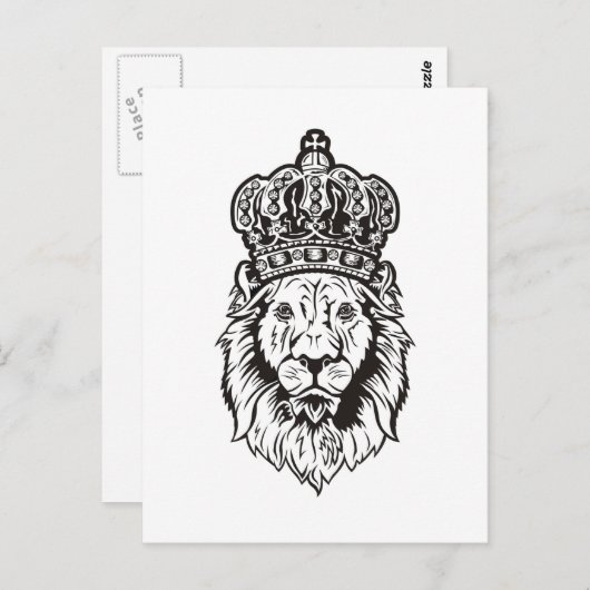 戴冠させたライオンの頭部 ポストカード (正面/裏面)