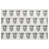 戴冠させた頭部のプリントの生地 ファブリック (ファットクウォーター)