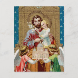 戴冠した聖ヨセフ、ヴァチカン・マケットを受け取る ポストカード
