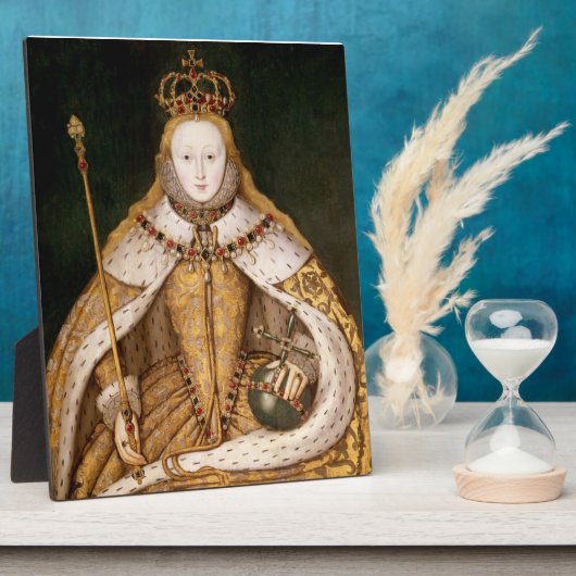 戴冠式のエリザベス1女王 フォトプラーク (側面)