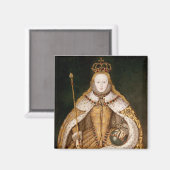 戴冠式のエリザベス1女王 マグネット (正面/裏面)