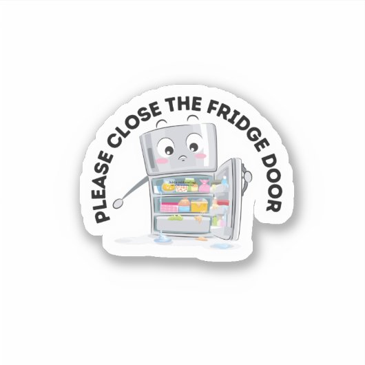 戸を閉めて冷蔵庫 シール (正面)