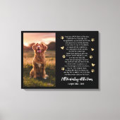 戸口で待っているペットの損失犬 キャンバスプリント (正面)