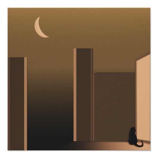 戸口で猫を飼う ポスター (正面)