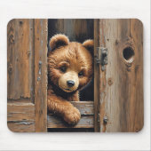 戸口にテディベア マウスパッド (正面)