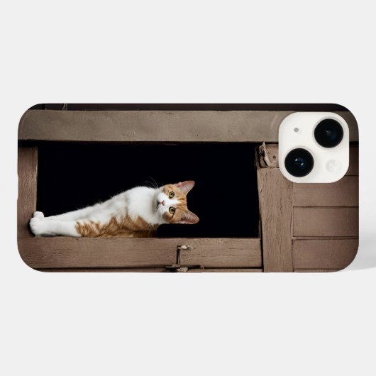 戸口に入ったタビー猫 Case-Mate iPhoneケース (裏面 (横))