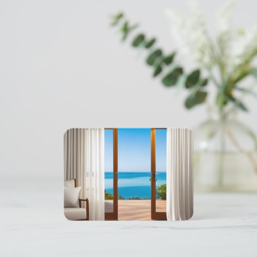 戸口の熱帯ビュー 名刺 (スタンド正面)