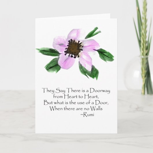 戸口のRumiの水彩画の挨拶 カード (正面)